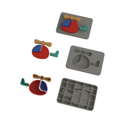 China Cartoon Toy Educational Children air plane DIY Assemble Model Toy Adult Funny food grade silicone Puzzle 3D for sale