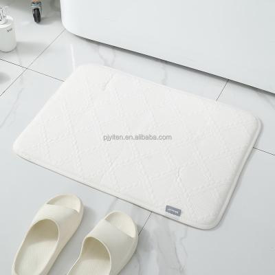 China Viable With Stain Wholesale Soft Absorbent Microfiber Blanket Anti-Slip Quilted Carpet Bath Mat For Bathroom for sale