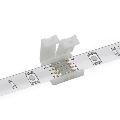 China 20 PCS Solderless Power DIY 4 Terminal Adapter Clips 10mm Wide Led Connector For SMD 5050 LED Strip Light for sale