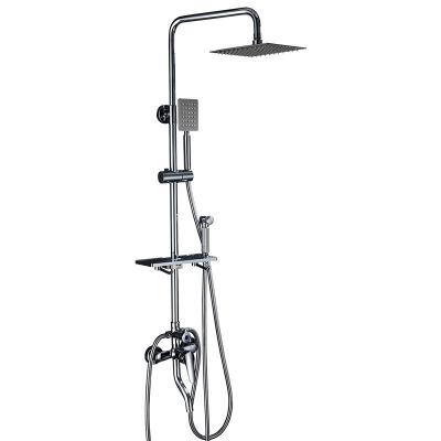 China Without Slide Bar Black Gold Shower Head Set For Constant Temperature Digital Display Home Bathroom Full Copper Four Speed Pressurized Shower for sale