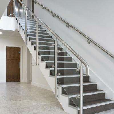 China Frameless Glass Railing For Deck , Internal Staircase Glass Balustrade Handrails Tempered Glass Decking Balustrades And Handrails for sale