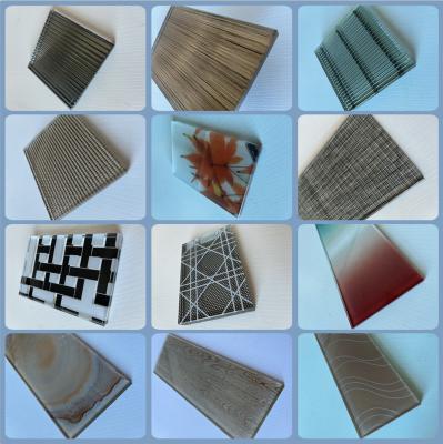 China Custom Print Decorative Pattern Glass Home Decorative Panel Glass 8mm-19mm Flat / Curve Irregularity Decorative Sheet Glass For Skylight Roofs for sale