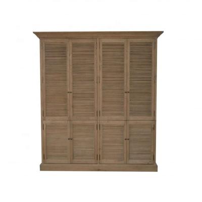 China Vintage Retro French Provincial Classic Style Furniture Solid Oak Wood Door Wardrobe for sale