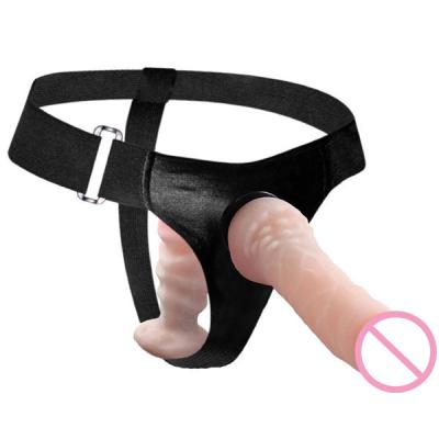 Chine Courroie de godemiché de double de chair de TPR sur des jouets de sexe du pénis LGBT pour des couples à vendre