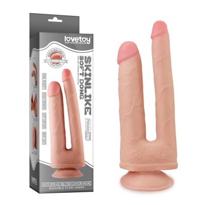 Chine Courroie réaliste de godemiché finie par double de bande de double couche sur le vibrateur pour l'adulte à vendre