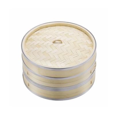 China Viable Wholesale Cheap Price Round Shape Commercial Bamboo Steamer Basket With Handle for sale