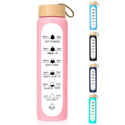 China Amazon Viable Hot Sale In 2022 Leak Proof And BPA Free Borosilicate Glass Water Bottle For Travel Clear Glass Cup With Lid for sale