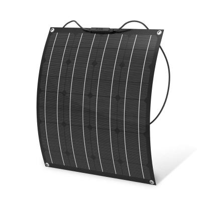 China Black Fiber ETFE Surface 50w Flexible Solar Panel For Yacht Rv Camping Travel Off Road for sale