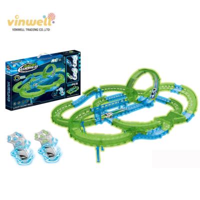 China High Speed Remote Control Railway Track Racing Track Toy Cars Glowing Electric Toys VA121988 for sale