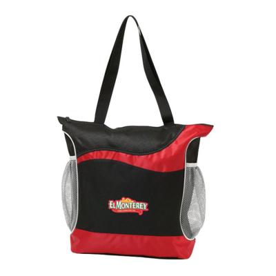 China Trio handled service tote bag constructed with non-woven diamond and 420D dobby for sale