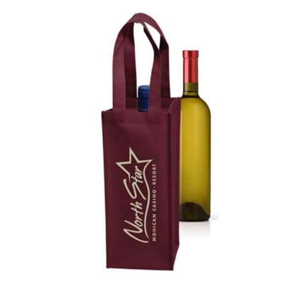 China Single Nonwoven Wine Bag 80gram Bottle Wine Bag for sale