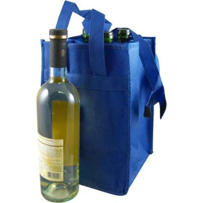 China Non Woven Gift Bag 4 Bottle Wine Bag With Built In Dividers for sale