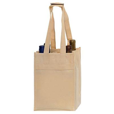 China Cheap Nonwoven Wine Bag Bottle Bag With Built In Dividers And Firm Bottom for sale