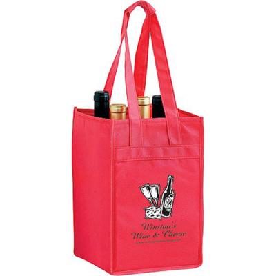 China Cheap non woven wine bag bottle bag with built-in dividers for sale