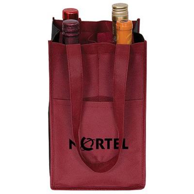 China Wine bag four bottle non woven bag with pouch for sale