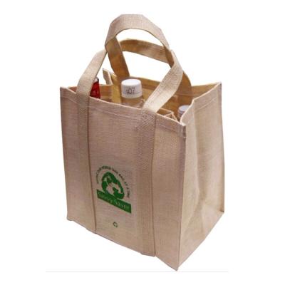 China Bottle 6 handled 10 oz hessian bag for sale