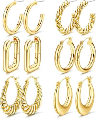 China 18K Gold Titanium Fashion Earrings CIA Simple Trendy Stainless Steel Stud Earrings Geometric Stud Earrings For Women for sale