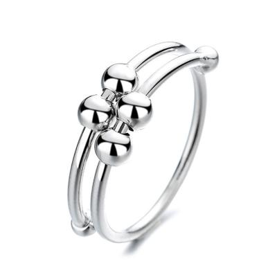 China FASHIONABLE popular geometric beaded ring creative ring men's and women's decompression Amazon fashion ring for sale