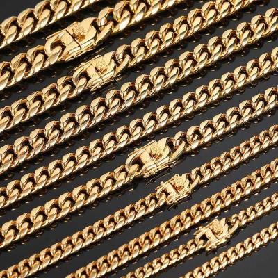 China WOMEN'S CHAIN Double Sided Gold Circular Cuban Chain Clasp Punk for sale