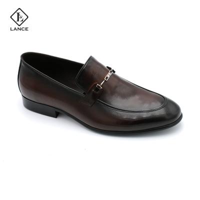 China Good Quality Waterproof Formal Mens LANCI Dress Loafers Genuine Leather Shoes For Men for sale