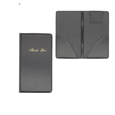 China Custom Black Binder A4 Menu Folder Restaurant and Hotel Menu Folder Custom PU Leather Hotel Checkbook Leather Restaurant Bill Folder Cover Best for sale