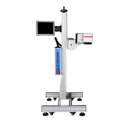 China Air Cooled Automatic High Speed Online Flying Industrial Co2 Laser Marking Machine Due Date Batch Coding Printer for sale