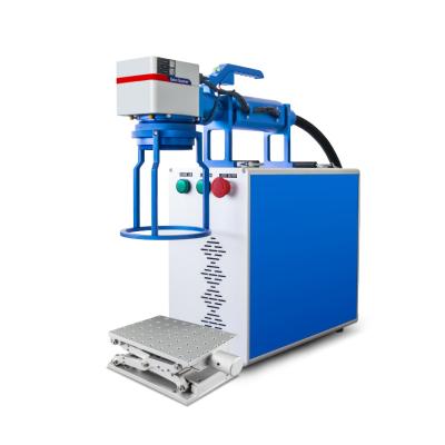 China 20W 30W 50W Raycus High Speed Handheld Portable Fiber Barcode Laser Automated Loading Locating Engraving Machine for Large Metal Parts for sale