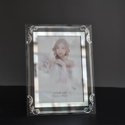 China Modern Wholesale Glass Pictu Gold Factory Simplicity Silver Lace 6 Inch 7 Inch, 8 Inch 10 Inch A4 Certificate Crystal Glass Photo Frame Decorative for sale