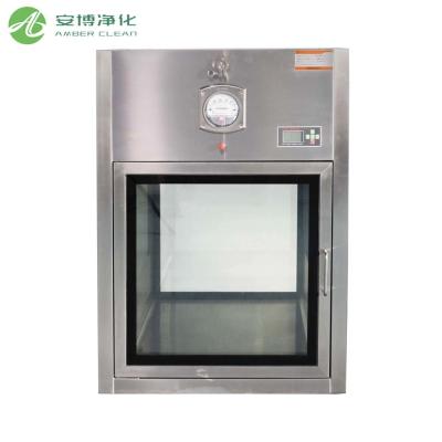 China AMBER Laminar Cleanrooms Static Pass Box Innerlijke grootte 400*400*400mm Te koop