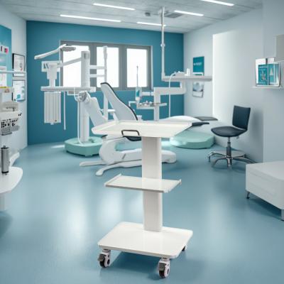 China Carrinho de dentista de aço inoxidável Carrinho de laboratório móvel multifunção com tomada incorporada 3 camadas Carrinho móvel à venda