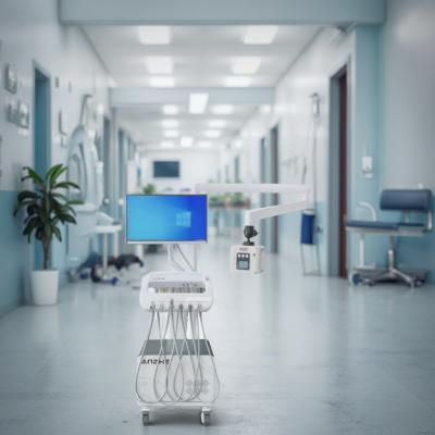 China Mobile Veterinary Dental Workstation Portable Pet Dental Treatment Cart 220V Dental Cart With Oral Camera And Computer for sale