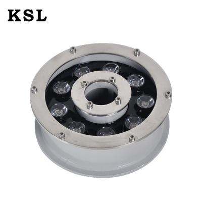 China Waterproof DC24V LANDSCAPE IP68 6w 9w 12w 18w LED Bottom Water Pool Fountain Light for sale