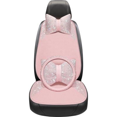 China Bling Bling Crystal Bling Bling Crystal Car seat cover, full set of luxury car seat cover, ladies fashion luxury belt drill all season universal for sale