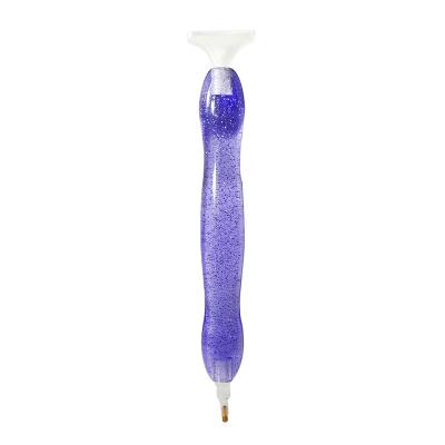 China Custom Factory Customization LINGMU Diamond Painting Tool Resin Point Drill Pen Wholesale Crystal Shiny Purple for sale