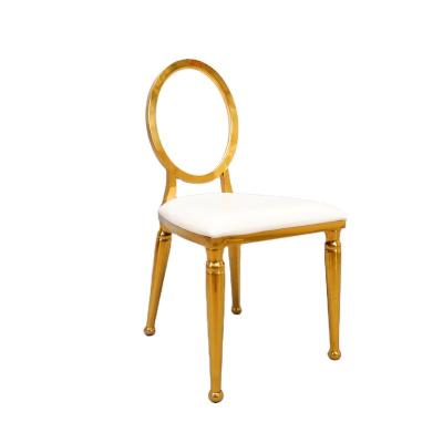 China Modern Infinity Gold Stainless Steel Banquet Chair for sale
