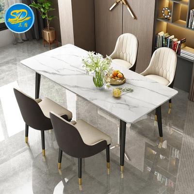 China Easy-cleaning Nordic Style Furniture 6 Dining Table Chairs for sale