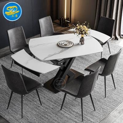 China Foldable marble dining table and chair for sale