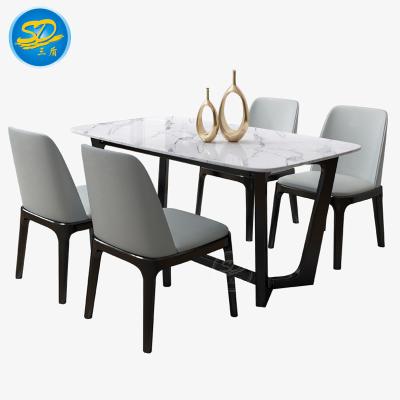 China Nordic Marble Convertible Chair Combination Dining Table Living Room Family Simple Solid Wood Modern Solid Wood Dining Table for sale
