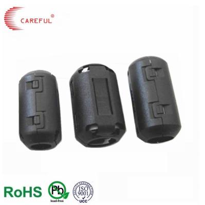 China EMI Clip On USB Cable Ferrite Core 3.5/4/5/6/7/8/9mm Round Black Ferrite Clamp On Cores for sale