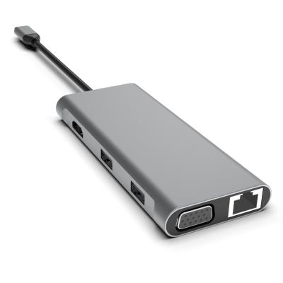 中国 11-in-1 USB-C ハブ デュアルHDMI USB 3.0 イーサネット 3.5mm Macbook ラップトップ用のオーディオ 販売のため