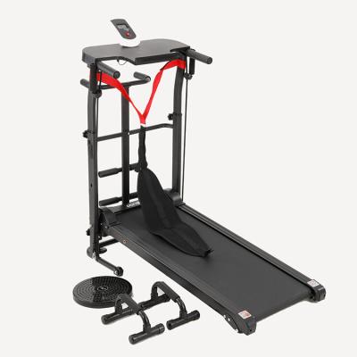 China Home 4 in 1 Indoor Foldable Mechanical Non-Motorized Treadmill Folding Manual Treadmill for sale