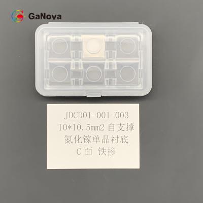 China 10*10.5mm2 C-Face Fe-Doped SI-Type Free-Standing GaN Single Crystal Substrate Macro Defect Density 0cm⁻² TTV ≤ 10 Μm Resistivity 10⁶ Ω·Cm RF Devices Wafer for sale