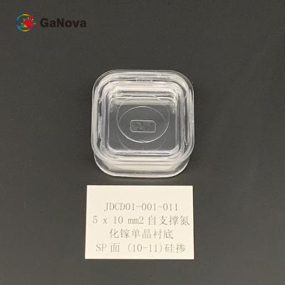 China 5x10mm2 SP-Face 10-11 Un-Doped N-Type Free-Standing GaN Single Crystal Substrate with TTV ≤ 10µm Resistivity 0.05 Ω·cm for sale