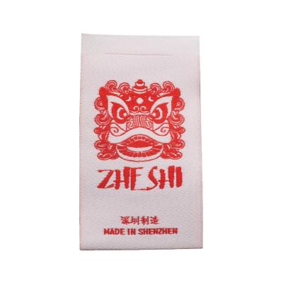 China Sustainable Wholesale Garment Customized Woven Printing Label Tag Clothing Logo for sale