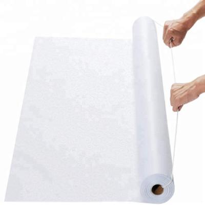 China Printing white flower pattern Guangzhou Factory Professional produce White Nonwoven cloth 3ft x 100ft in roll - white wedding aisle runner carpet for sale