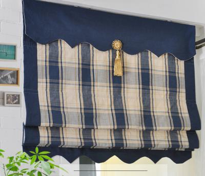 China Anti-UV Custom Roman Blinds Manual The Navy Color Zipper Curtain Guangzhou Factory for sale