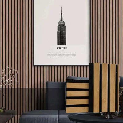 China Customized Color Wall and Ceiling Soundproof Slats Laminated Pet Fibre Acoustic Panel for sale