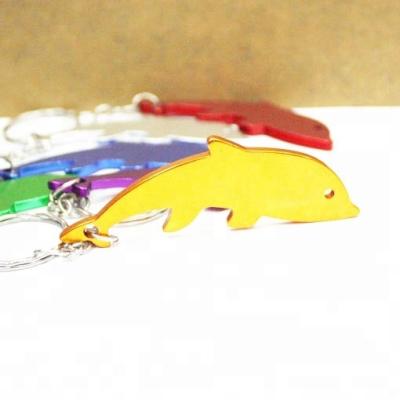 China B030 Beverage Bar Bottle Opener Anodized Aluminum Bottle Opener Dolphin Key Chain for sale