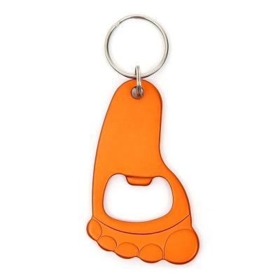China Portable Aluminum Key Opener Viable Foot Shaped Peg Key Opener Creative Beer Gift Kitchen Instrument Tools Personalized Bar Tool for sale