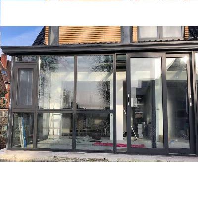 China Traditional Garden Rooms Aluminum All Season Gable Free Standing Sun Room Winter Sale Waterproof Lean To Conservatory for sale